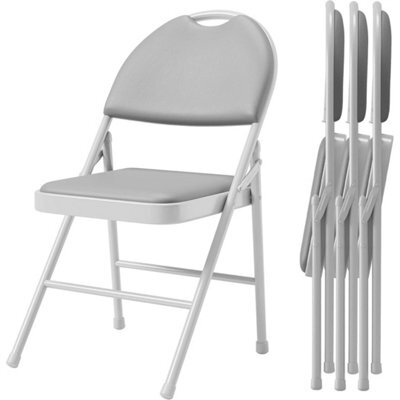 4Pcs Folding Chairs Outdoor Padded Stackable Chair With Metal Frame - image 1
