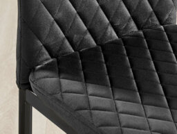 Furniturebox Kylo Brown Rectangular Wood Effect Dining Table & 6 Black Velvet Milan Black Leg Chairs - thumbnail 9