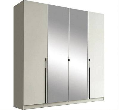 Arte Elegant Cashmere 4-Door Wardrobe With Mirrored Centres 200Cm - Stylish Storage & Dressing Solution - image 1