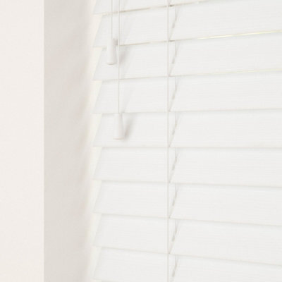 Caecus Blinds Faux Wood String Venetian Blind 50mm Slats  White 60Cm Width X 200Cm Drop - image 1