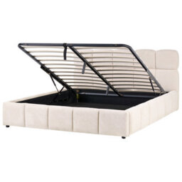 Beliani Ottoman Bed Fabric Noyon 180 X 200 Cm (Eu Super King) Light Beige - thumbnail 5
