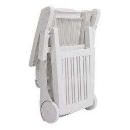 Breeins Outdoor & Garden Sunloungers Foldable White Plastic Lounge Chair Recliner With Wheels - thumbnail 5