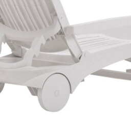 Breeins Outdoor & Garden Sunloungers Foldable White Plastic Lounge Chair Recliner With Wheels - thumbnail 6