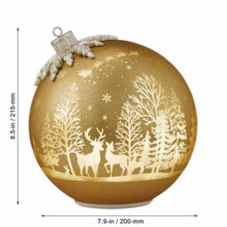 Xample Glass Rotating Ball Ornaments Set Of 2, Illuminated Led Christmas Decorations, Winter Forest Design, Aa Batteries Included - thumbnail 7