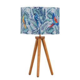 First Choice Lighting Set Of 2 Dark Oak Table Lamp Or Bedside Lights With Parrot Shades - thumbnail 2