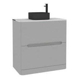 Royal Bathrooms Venice 800mm Dove Grey Freestanding Bathroom Countertop Vanity Unit 2 Drawer With Art Square Basin - thumbnail 7