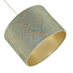 Happy Homewares Dusty Silver Jacquard Cotton Lamp Shade With Gold Leaf Foil Leaves - thumbnail 5