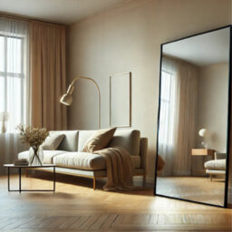 Jōbū Jobu Home - Takara, Full Length Black Metal Rectangle Mirror - 180Cm X 105Cm