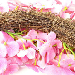 Leaf 40Cm Artificial Pink Floral Blossom Wreath - thumbnail 5