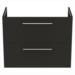 Ideal Standard I.life A Matt Carbon Grey Wood Effect Wall-Mounted Bathroom Vanity Unit (H) 630mm (W) 800mm - thumbnail 2