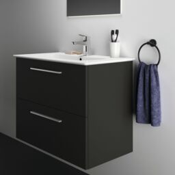 Ideal Standard I.life A Matt Carbon Grey Wood Effect Wall-Mounted Bathroom Vanity Unit (H) 630mm (W) 800mm - thumbnail 4