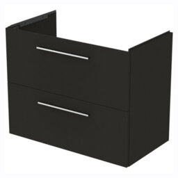 Ideal Standard I.life A Matt Carbon Grey Wood Effect Wall-Mounted Bathroom Vanity Unit (H) 630mm (W) 800mm - thumbnail 1