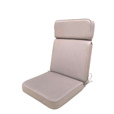 Glendale Garden & Leisure Taupe Luxury High Recliner Cushion (Pack Of 4) - L116 X W49 X D5 Cm