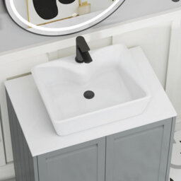 Royal Bathrooms Royal Bathroom Elmore 700mm Matt Pebble Grey Freestanding Bathroom Vanity Unit 2 Drawer Plain White Worktop With Cube Basin - thumbnail 4