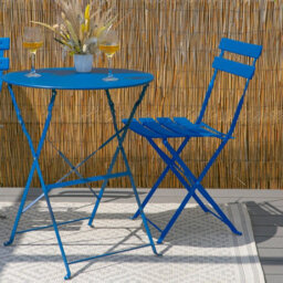 Harbour Housewares 2 Seater Sussex Bistro Set - Round - Navy - thumbnail 7