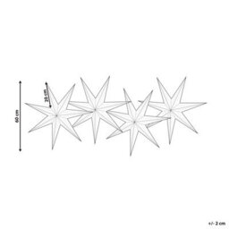 Beliani Set Of 4 Hanging Decorations Led Kamet Star 60 Cm Multicolour - thumbnail 3