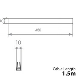 450mm Clip On Led Shelf Kit Warm White 4mm Glass Illuminated Kitchen Unit Light - thumbnail 3