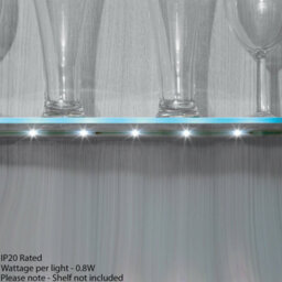 450mm Clip On Led Shelf Kit Warm White 4mm Glass Illuminated Kitchen Unit Light - thumbnail 2