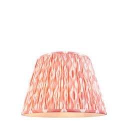 Loops Handcrafted 40Cm Coral Pink Tapered Lamp Shade With Elegant Pleated Design