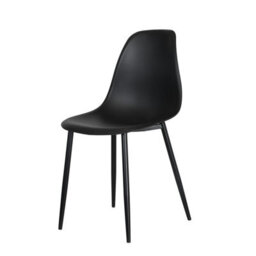 Core Products Aspen Grey Oak Effect 80Cm Square Dining Table With 2 Black Plastic Curve Design Chairs - thumbnail 3