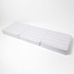 Homescapes Grey Stripe Quilted Cotton 3 Seater Orthopaedic Booster Cushion Cover - thumbnail 4