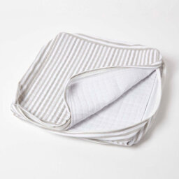 Homescapes Grey Stripe Quilted Cotton 3 Seater Orthopaedic Booster Cushion Cover - thumbnail 3