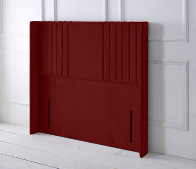 "Adore Designs Florence Winged Plush Velvet 6Ft Super King 50"" Floor Standing Headboard - Burgundy"