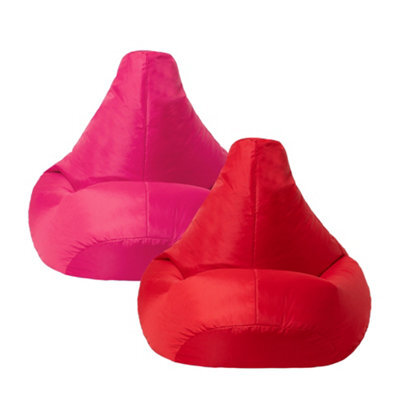 icon Kids Recliner Beanbag Indoor And Outdoor Pink & Red Set Of 2 - image 1