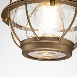 Luminosa Lighting Elstead Kichler Bridgepoint Outdoor Pendant Ceiling Light Natural Brass, Ip44 - thumbnail 3