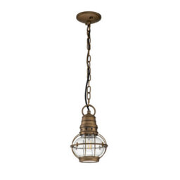 Luminosa Lighting Elstead Kichler Bridgepoint Outdoor Pendant Ceiling Light Natural Brass, Ip44 - thumbnail 2