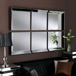 Mirroroutlet - Uk Made All Glass Modern 6 Panel Wall Mirror 5Ft6 X 3Ft6  (167 X 106 Cm) - thumbnail 1