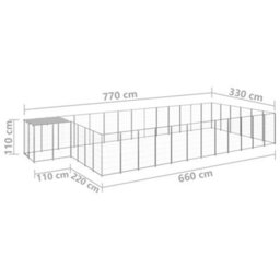 Berkfield Durable Dog Kennel Silver 22.99 M2 Steel - thumbnail 6