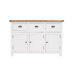 Cabinet Bits Lovere Off White 3 Drawer 3 Door Sideboard Brass Cup Handle - thumbnail 1