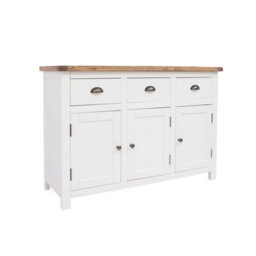 Cabinet Bits Lovere Off White 3 Drawer 3 Door Sideboard Brass Cup Handle - thumbnail 2