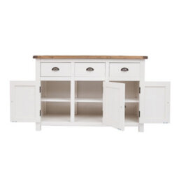 Cabinet Bits Lovere Off White 3 Drawer 3 Door Sideboard Brass Cup Handle - thumbnail 4