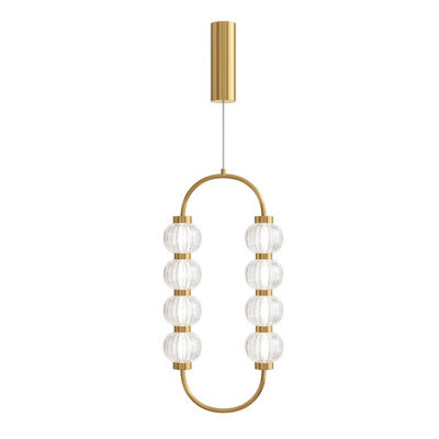 Luminosa Lighting Luminosa Amulet Oval Modern Pendant Ceiling Light Gold 3000K 700Lm Glass Shade - image 1