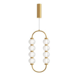 Luminosa Lighting Luminosa Amulet Oval Modern Pendant Ceiling Light Gold 3000K 700Lm Glass Shade - thumbnail 1