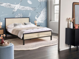 Beliani Bed Pine Wood Salernas 140 X 200 Cm (Eu Double) Black - thumbnail 2