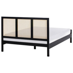 Beliani Bed Pine Wood Salernas 140 X 200 Cm (Eu Double) Black - thumbnail 5