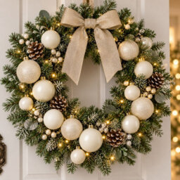 Decoris 2X 30 Wool White Baubles Shatterproof Christmas Tree Hanging Decoration - thumbnail 7