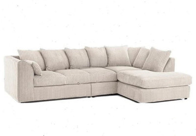 Jumbo Cord Cream Extra Large Right Hand Corner Sofa