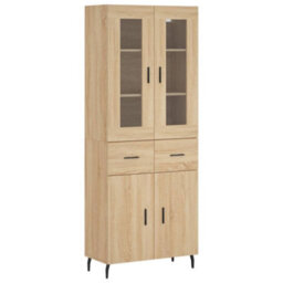 Berkfield Elegant Highboard Sonoma Oak 69.5X34X180 Cm Engineered Wood - thumbnail 1