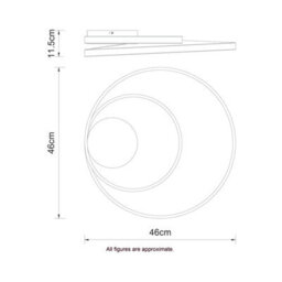 Cosylyte Alston Double Ring Integr. Led Modern Ceiling Light - Brushed Brass - thumbnail 8