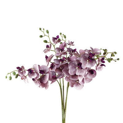 Pegdev - Pdl - Pack Of 6 X 100Cm Artificial Purple Phalaenopsis Orchid Stem - 42 Realistic Flowers Per Bunch - image 1