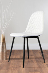 Furniturebox Imperia Black High Gloss 6 Seater Dining Table With Structural 2 Plinth Column Legs 6 White Faux Leather Black Leg Corona Chairs - thumbnail 3