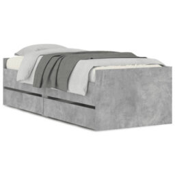Berkfield Bed Frame Without Mattress Concrete Grey 75X190 Cm Small Single Small Single - thumbnail 2