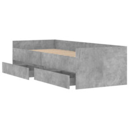 Berkfield Bed Frame Without Mattress Concrete Grey 75X190 Cm Small Single Small Single - thumbnail 5