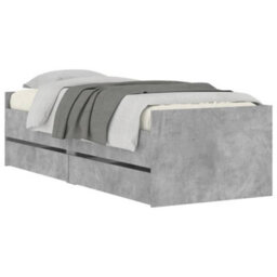 Berkfield Bed Frame Without Mattress Concrete Grey 75X190 Cm Small Single Small Single - thumbnail 4