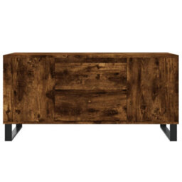 Berkfield Coffee Table Smoked Oak 102X44.5X50 Cm Engineered Wood - thumbnail 5
