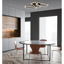 Luminosa Lighting Luminosa Sapena 61X34Cm Integrated Led Semi Flush Ceiling Light Matt Black 3X Led 3000K - thumbnail 9